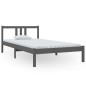 vidaXL Estructura de cama madera maciza gris 100x200 cm vidaXL Estructura de cama madera maciza gris 100x200 cm
