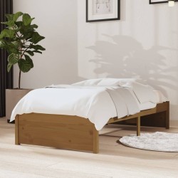 vidaXL Estructura cama individual madera maciza marrón miel 75x190 cm