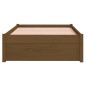 vidaXL Estructura cama individual madera maciza marrón miel 75x190 cm