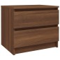vidaXL Mesita noche madera contrachapada roble marrón 50x39x43,5 cm vidaXL Mesita noche madera contrachapada roble marrón 50x39x43,5 cm