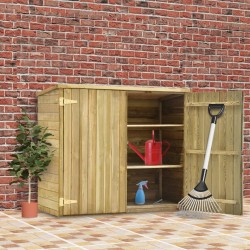 vidaXL Caseta herramientas jardín madera pino impregnada 135x60x123 cm