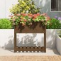 vidaXL Jardinera con estante madera maciza pino marrón 82,5x34,5x81 cm