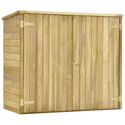 vidaXL Caseta herramientas jardín madera pino impregnada 135x60x123 cm