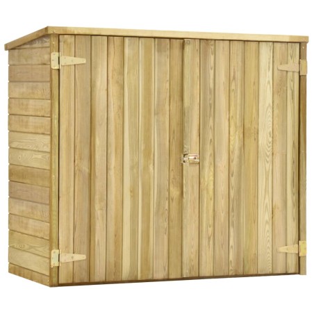 vidaXL Caseta herramientas jardín madera pino impregnada 135x60x123 cm