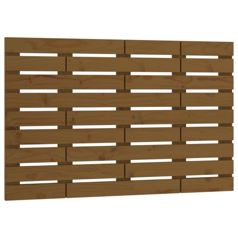 vidaXL Cabecero cama pared madera maciza pino marrón miel 96x3x63 cm