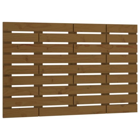 vidaXL Cabecero cama pared madera maciza pino marrón miel 96x3x63 cm