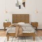 vidaXL Cabecero cama pared madera maciza pino marrón miel 96x3x63 cm