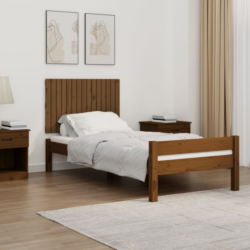 vidaXL Cabecero cama pared madera maciza pino marrón miel 95,5x3x60 cm vidaXL Cabecero cama pared madera maciza pino marrón miel 95,5x3x60 cm