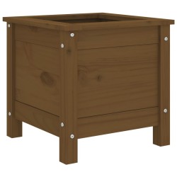 vidaXL Jardinera madera maciza de pino marrón miel 40x40x39 cm