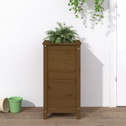 vidaXL Jardinera madera maciza de pino marrón miel 40x40x78 cm