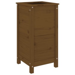 vidaXL Jardinera madera maciza de pino marrón miel 40x40x78 cm