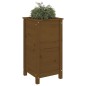 vidaXL Jardinera madera maciza de pino marrón miel 40x40x78 cm vidaXL Jardinera madera maciza de pino marrón miel 40x40x78 cm