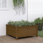vidaXL Jardinera madera maciza de pino marrón miel 82,5x82,5x39 cm