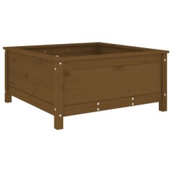 vidaXL Jardinera madera maciza de pino marrón miel 82,5x82,5x39 cm