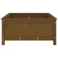 vidaXL Jardinera madera maciza de pino marrón miel 82,5x82,5x39 cm