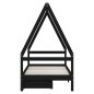 vidaXL Estructura cama infantil y cajones madera pino negro 80x160 cm vidaXL Estructura cama infantil y cajones madera pino negro 80x160 cm