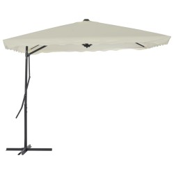 vidaXL Sombrilla de jardín con palo de acero 250x250 cm arena
