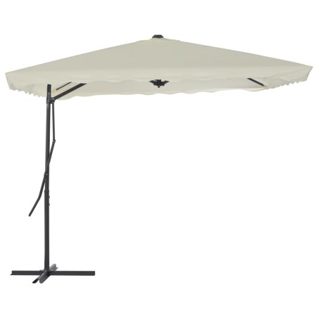 vidaXL Sombrilla de jardín con palo de acero 250x250 cm arena