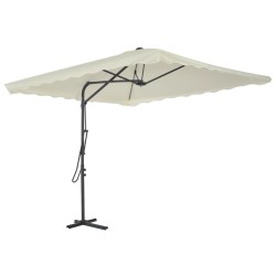 vidaXL Sombrilla de jardín con palo de acero 250x250 cm arena