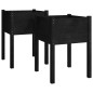 vidaXL Jardineras 2 uds madera maciza de pino negro 50x50x70 cm vidaXL Jardineras 2 uds madera maciza de pino negro 50x50x70 cm
