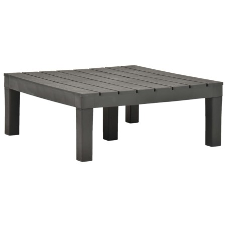 vidaXL Mesa de jardín de plástico gris antracita 78x78x31 cm