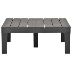vidaXL Mesa de jardín de plástico gris antracita 78x78x31 cm