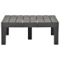 vidaXL Mesa de jardín de plástico gris antracita 78x78x31 cm