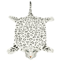vidaXL Alfombra afelpada de leopardo 139 cm blanco