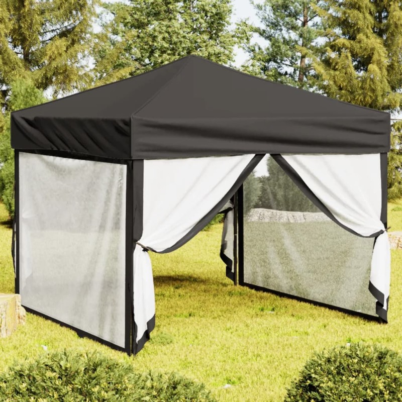 vidaXL Carpa para fiestas plegable con paredes gris antracita 3x3 m vidaXL Carpa para fiestas plegable con paredes gris antracita 3x3 m