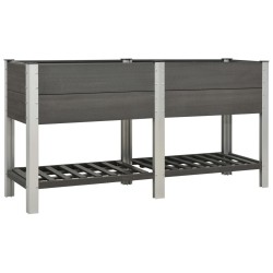 vidaXL Mesa de cultivo para jardín con estante WPC gris 175x50x90 cm