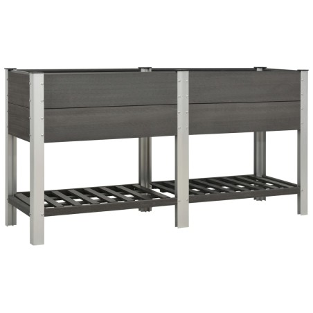 vidaXL Mesa de cultivo para jardín con estante WPC gris 175x50x90 cm