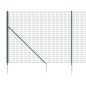 vidaXL Cerca de alambre con pinchos de anclaje verde 2x25 m