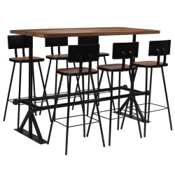 vidaXL Conjunto de muebles de bar 7 piezas madera maciza reciclada