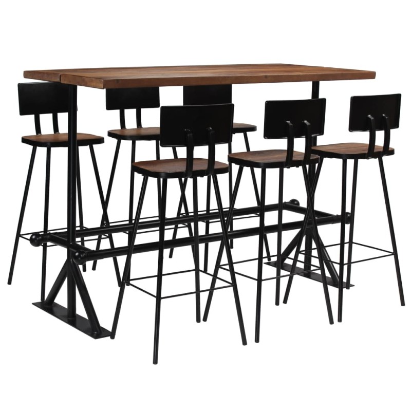 vidaXL Conjunto de muebles de bar 7 piezas madera maciza reciclada vidaXL Conjunto de muebles de bar 7 piezas madera maciza reciclada