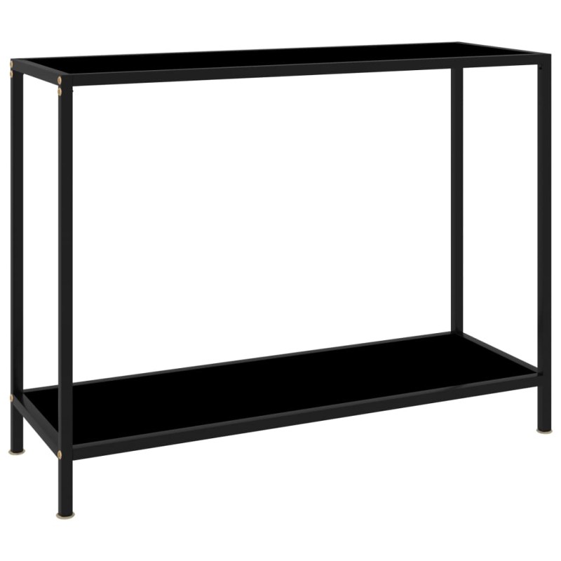 vidaXL Mesa de consola negro vidrio templado 100x35x75 cm vidaXL Mesa de consola negro vidrio templado 100x35x75 cm