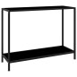 vidaXL Mesa de consola negro vidrio templado 100x35x75 cm vidaXL Mesa de consola negro vidrio templado 100x35x75 cm