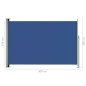 vidaXL Toldo lateral retráctil para patio azul 200x300 cm vidaXL Toldo lateral retráctil para patio azul 200x300 cm