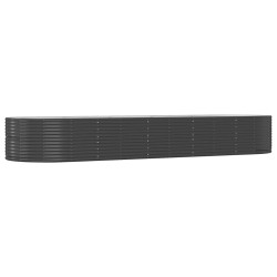 vidaXL Jardinera arriate acero recubrimiento polvo gris 447x140x68 cm