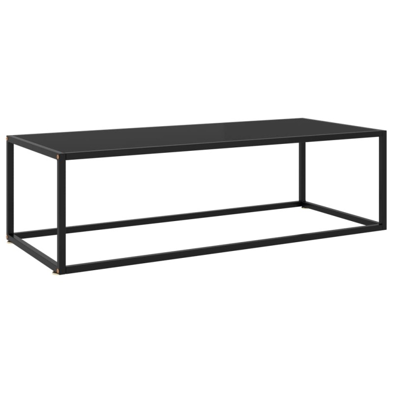 vidaXL Mesa de centro negra con vidrio negro 120x50x35 cm vidaXL Mesa de centro negra con vidrio negro 120x50x35 cm