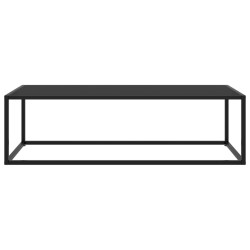 vidaXL Mesa de centro negra con vidrio negro 120x50x35 cm