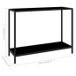 vidaXL Mesa de consola negro vidrio templado 100x35x75 cm vidaXL Mesa de consola negro vidrio templado 100x35x75 cm