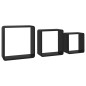 vidaXL Estantes cubo de pared 3 unidades MDF negro vidaXL Estantes cubo de pared 3 unidades MDF negro