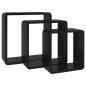 vidaXL Estantes cubo de pared 3 unidades MDF negro vidaXL Estantes cubo de pared 3 unidades MDF negro
