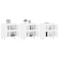vidaXL Aparadores 3 uds madera contrachapada blanco vidaXL Aparadores 3 uds madera contrachapada blanco