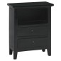 vidaXL Mesita de noche madera maciza de caoba negro 60x30x75 cm vidaXL Mesita de noche madera maciza de caoba negro 60x30x75 cm