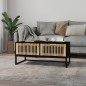 vidaXL Mesa de centro hierro y madera contrachapada negro 80x40x35 cm vidaXL Mesa de centro hierro y madera contrachapada negro 80x40x35 cm