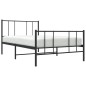 vidaXL Estructura de cama con cabecero y estribo metal negro 100x190cm vidaXL Estructura de cama con cabecero y estribo metal negro 100x190cm
