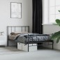 vidaXL Estructura de cama con cabecero y estribo metal negro 100x190cm vidaXL Estructura de cama con cabecero y estribo metal negro 100x190cm
