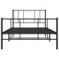 vidaXL Estructura de cama con cabecero y estribo metal negro 100x190cm vidaXL Estructura de cama con cabecero y estribo metal negro 100x190cm