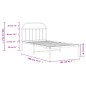 vidaXL Estructura de cama con cabecero metal negro 100x190 cm vidaXL Estructura de cama con cabecero metal negro 100x190 cm